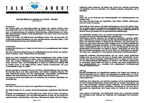 Talk about - Flyer für Schule - Verein für Jungenarbeit Hamburg e.V.
