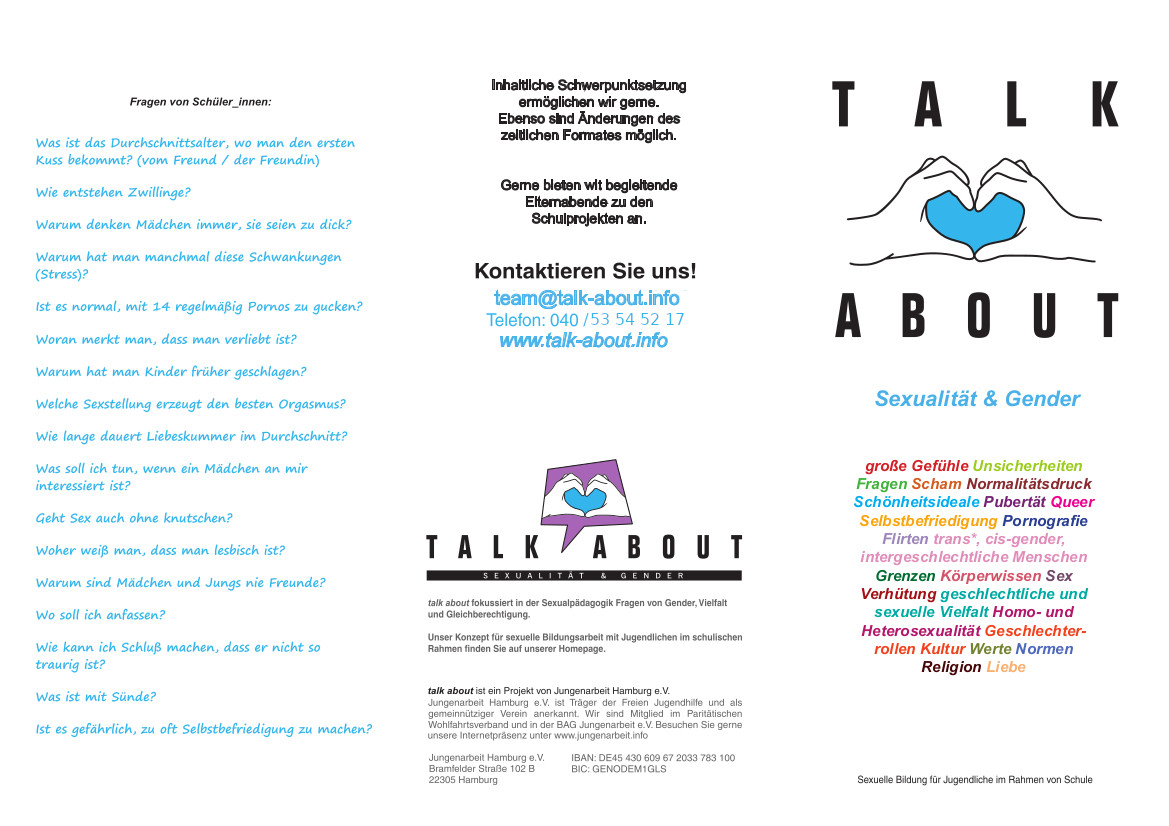 talk about ... - Flyer für Schule - Verein für Jungenarbeit Hamburg e.V.